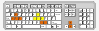 Esta Configuración Es Usada En La Mayoría De Los Juegos, - Computer Keyboard Black And White
