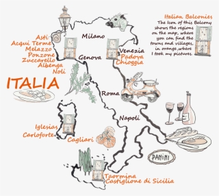 Italian Balconies Map - Italy Map Romeo And Juliet