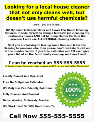 Eco Friendly House Cleaning Flyer - Circle