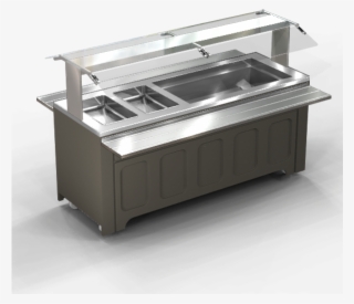 Dual Temp, Two Hot Wells, Three Well Cold Pan, Nsf4&7, - Stainless Steel Salad Bar