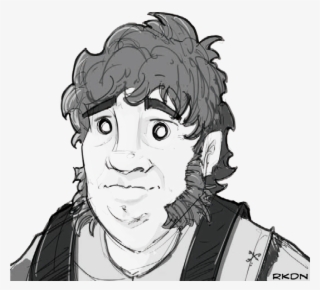 Hogan Has Shaggy, Unkempt Brown Hair Growing Down Into - Cartoon