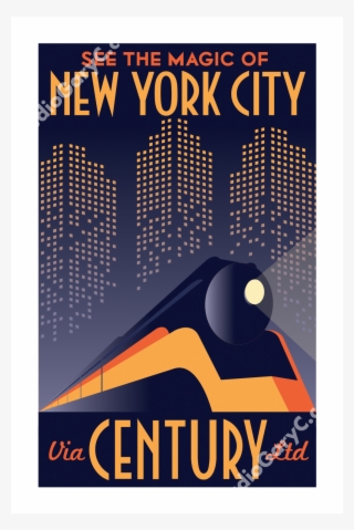 Travel Posters Images Art Deco New York City Train - Art Deco New York Poster