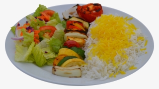 Veggie Kabob Platter - Steamed Rice
