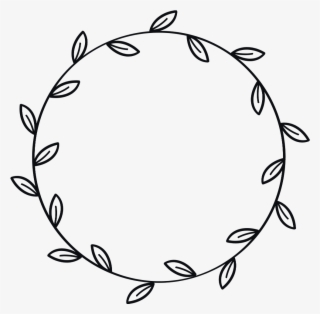 Border Wreath Leaves Leaf Flower Black Ink Outlined - Instagram