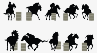 Barrel Racing Silhouette Vector - Horse Race Silhouette