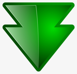 Down Arrow Green - Triangle