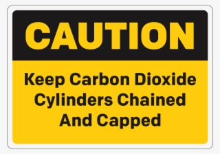 Caution, Carbon Dioxide Cylinders Chained And Capped - Sign