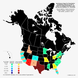 United States Map Service Dog - Us And Canada Map Png