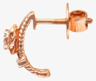 Floral Design Pressure Set Rose Gold Diamond Earrings - Earrings