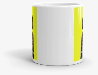 Woman In Polka Dot Dress With Yellow Background Ceramic - Coffee Table