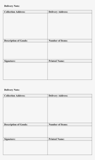 Delivery Note - Courier Delivery Note Template