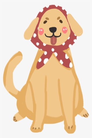 Cartoon Cute Headscarf Dog Png And Psd - Dog