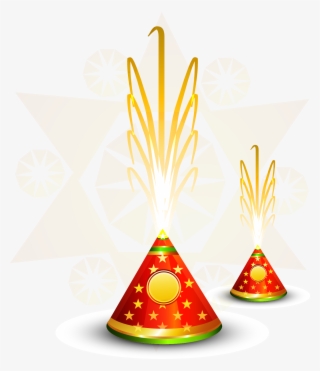 Vector Diwali Fireworks Firecracker Hindi Free Clipart - Flower Pot Crackers Png