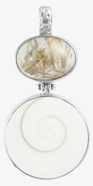 Rutilated Quartz, Eye Of Shiva Sterling Silver Pendant - Locket