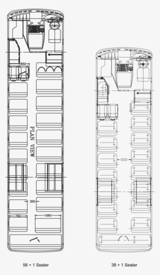 Tata Starbus Ultra Skool 38 Ac Plan View - Technical Drawing