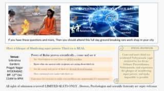 Rare Workshop On Third Eye Awakening For Real- Never - Swami Nithyananda