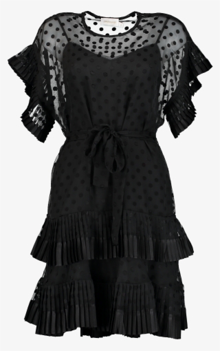 Pleated Tier Smock Dress Black - Ruffle