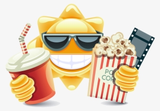 Popcorn Sun Coca-cola Cinema Download Hd Png Clipart - 爆 米花 可樂