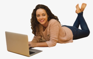 Woman Laptop Cutout - Sitting