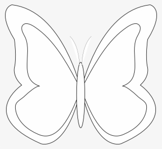 Clip Art Free Blank Template With Best Photos Of Clip - Outline Butterfly Vector Png