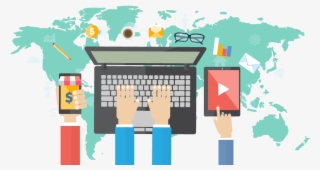 Ecommerce Solution Provider - Simple Black World Map