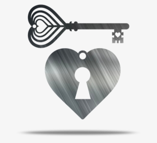 Key And Lock Keychain Set - Heart