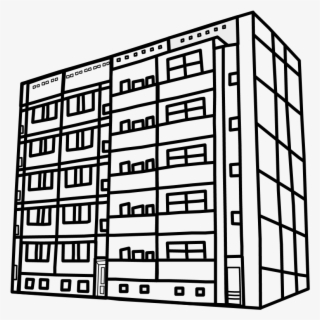 Apartment Building, Black And White, Png - Graphics