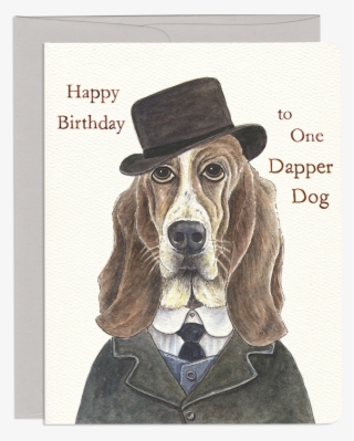 Humorous John Woofson Birthday Greeting Card - Basset Hound