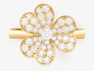 Frivole Ring, 1 Flower, Small Model, - Crystal