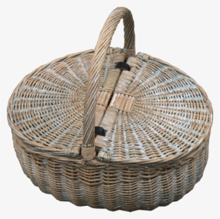 Full Buff Willow In A Wash Finish, Double Lidded Basket - Picnic Basket