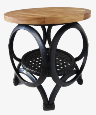 01 Teak Tyre High Tea Table Round - Outdoor Table
