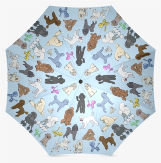 Poodle Umbrella Lt Blue Foldable Umbrella - Umbrella