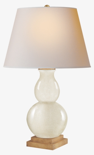 Gourd Form Small Table Lamp In Tea Stain With Natural - Nightstand