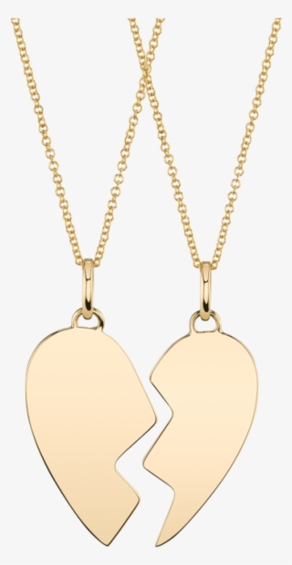 Gold Best Friend Heart Pendant Set - Locket