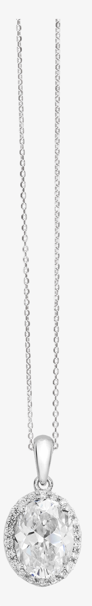 Royale Sterling Silver & White Crystal Pendant With - Locket