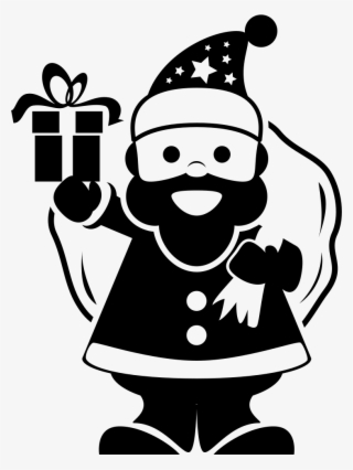 Santa Claus Holding Gifts Bag On His Back And Ringing - Santa Claus And His Reindeers Png