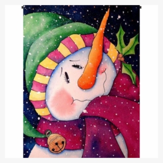 Snowman In The Green Hat Garden Flag - Snowman 5d Painting