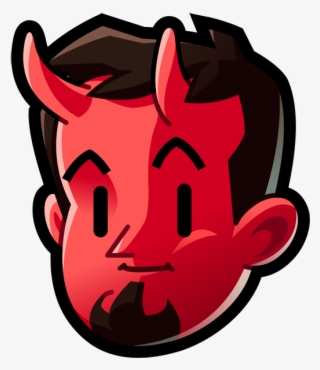 Devil Icon Red Head Cartoon Face Hell Satan Devil Logo