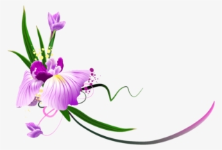 Free Png Download Beautiful Purple Floral Decor Clipart - Flowers Clip Art Border Png