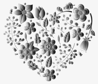 Big Image - White Floral Heart No Background