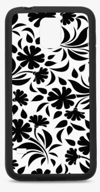Custom Flower Background Vector Black And White Artsadd - Mobile Phone Case