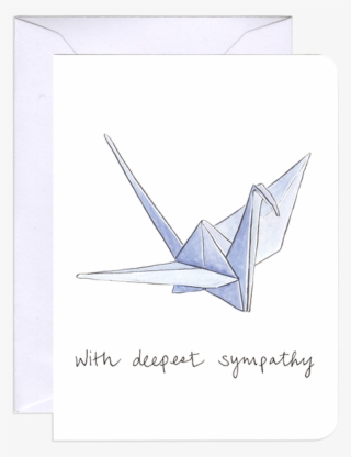 Paper Crane Sympathy Mini Card - Origami