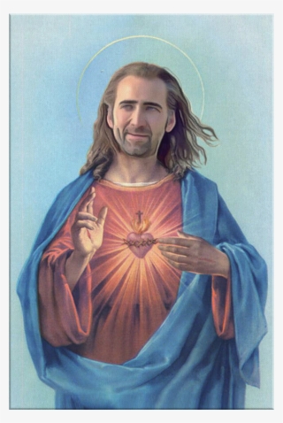 Nicolas Cage As Jesus Canvas Print - Jesus Christ Heart