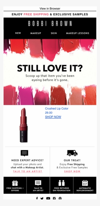 Bobbi Brown Behavioral - First Order Welcome Email