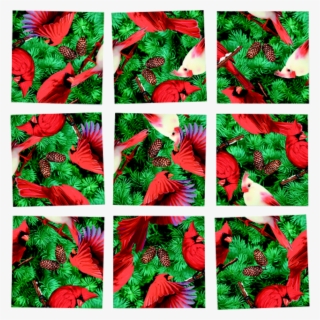 Scramble Squares - Cardinals - Floral Design