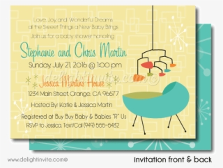 Retro Modern Baby Shower Printable File - Illustration