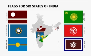 Flags For Six Indian States, - Emblem