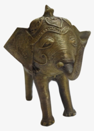 Handmade Brass Metal Big Elephant Indian Dhokra Handicraft - Bronze Sculpture
