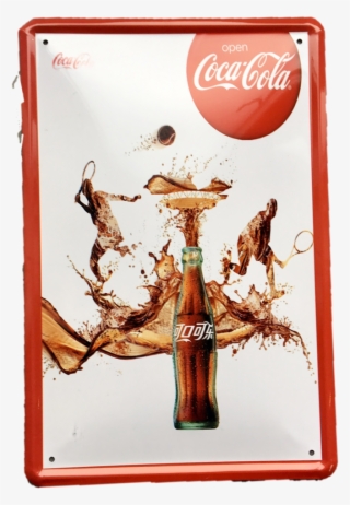 Metalen Bord Coca Cola Splash Bottle 2 20x30cm - Coca Cola