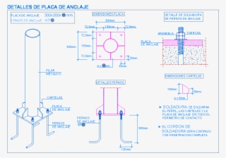 Placa De Anclaje Para Pilar Metálico Redondo - Diagram